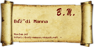 Bódi Manna névjegykártya
