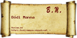 Bódi Manna névjegykártya